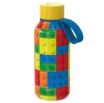 QUOKKA Kids, Rozsdamentes acél kulacs termosz hurokkal Color Bricks, 330ml, 40143 (40143)