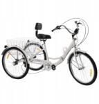 24 hüvelykes összecsukható tricikli pohártartóval és lámpával, fehér (YDFKXKQ3WDZH8)