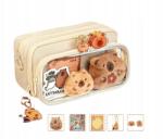  Nagy méretű 10 paneles kapibara tolltartó 11 kiegészítővel 22 x 13 cm Bézs (6977652564768)