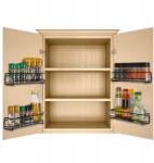  Falra szerelhető fűszertartó állvány, fúrás nélkül, 4 db-os szett, vas, fekete (6942861462679)