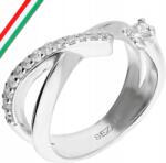 Lovrin 925-ös ezüst gyűrű, dupla soros, cirkónia kövekkel díszített, divatos női modell (Lovrin)