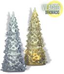  Akril mini karácsonyfa - világítós 17cm - kosarbolt