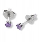  Ezüst színű, nemesacél fülbevaló 3 mm-es, különböző színekben (9171/FIA)