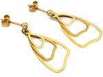 Lovrin Arany függő fülbevaló 585 mozgó elemekkel 1, 75g hosszú háromszögek 14k