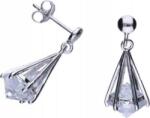 Lovrin Ezüst fülbevaló 925-ös tűs, térbeli cirkónia kövekkel, divatos női ezüst (Lovrin 47712)