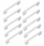 B&B 10 x Ezüst színű bútorfogantyú 96 mm fém fiókgomb konyhai bútorokhoz (Z10 U107 L96 SS)