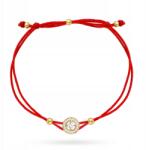 Lovrin Arany karkötő 585 karika cirkónia piros zsinór 1.3g (58717710)