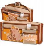  Iskolai tolltartó, háromrekeszes, kapibara mintás, multifunkcionális szervező (Piórnik Szkolny Saszetka Trzykomorowy Pojemny)