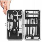 EdiBazzar Manikűr Pedikűr Készlet Körömágybőr Eltávolító Ollóval, Fogó és Nagy Körömcsipesszel (Zestaw do paznokci skórek manicure 19szt)