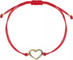 Lovrin Arany karkötő 585 piros zsinóros szív zsinór 14k szívecske keret (Lovrin 74427)
