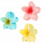  3 darabos hajcsat szett, nagy hajcsatok, Plumeria virágos csatok (Spinki do włosów zestaw 3 szt hawajski styl)