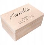 Creative Deco Emlékdoboz gyermeknek, mérföldkő ajándék, első születésnap, születés, gravírozott, 30x20 cm (JANCDSD130BCUSTOMHEARTSIMPLEFBM)