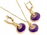 Lovrin Arany 585 szett ametiszttel: nyaklánc és fülbevaló arany foglalatban, 10, 63g (lovrin)