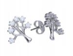 Lovrin 925-ös ezüst fülbevaló fa mintával, cirkóniával díszítve, egyedi design ajándékba (Lovrin 63066)