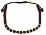Lovrin Ezüst, aranyozott karkötő 925, 0.80g, barna kockás gyöngyök zsinóron (62501650)