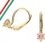 Lovrin Arany fülbevaló 585 finom rózsaszín cirkóniával 1, 2 modern minta 14k (Lovrin 74062)