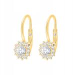 Lovrin Csillogó női arany 585 függő fülbevaló cirkónia kövekkel, ajándékba (61114798)