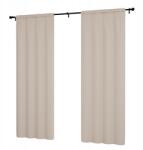 NOW-ART Kész függöny, sima, 145x220 cm Matt függönyök, kész függönyök a nappaliba, választható (Zasłona 220 LEN-C jasny beż)