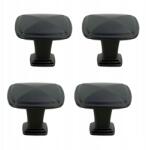 B&B 4 db Négyzet alakú fekete fém bútorfogantyú szekrényekhez, fiókokhoz, bútorokhoz (Z4 G104 CZ)