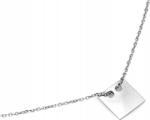 Lovrin Ezüst színű, négyzet alakú medállal díszített "celebritás" nyaklánc r45, 925-ös sterling ezüstből, elegáns díszdobozban