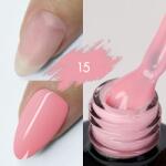 KIEVSKAYA Color Rubber Base Kievskaya Nr. 15 15ml | Bază rubber color roz natural elegant (KVS-15)