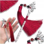 EdiBazzar Antik könyvjelző kard medállal, bojttal és virágokkal iskolai használatra (N98)