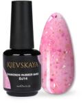 KIEVSKAYA Diamonds Rubber Base Kievskaya Nr. 14 15ml | Bază rubber color roz intens cu particule aurii (DRBK-14)