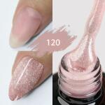 KIEVSKAYA Color Rubber Base Kievskaya Nr. 120 15ml | Bază rubber color roz cu glitter fin (KVS-120)