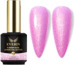 Everin Rubber Base Everin Amber Collection 15 - Bază rubber Roz Intens cu Sclipici, HEMA & TPO Free, 15ml (AC15)