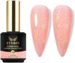 Everin Rubber Base Everin Amber Collection 04 - Bază rubber Piersicie cu Fulgi Aurii Irizați, HEMA & TPO Free, 15ml (AC04)