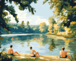 Alkotásutca A fürdőzők - Számfestő készlet kereten 40x50