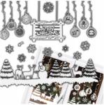  Nagy, fehér karácsonyi ablakmatrica dekoráció (Świąteczna duża Naklejka na Okno)