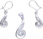 Lovrin 925-ös ezüst ékszerszett lógó fülbevalóval, elegáns mintával, ajándéknak (45745693)