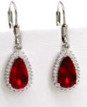 MYSTICA ezüst fülbevaló - ünnepi piros (30 mm) (2025103022)