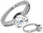 Lovrin Ezüst gyűrű 925 fehér kővel, 2.82g, klasszikus minta, r19, ajándék