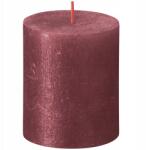 Bolsius Csillogó, dekoratív tönkgyertya Piros Bolsius Rustic Shimmer 8 cm (8717847150813)