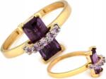 Lovrin 585 modern arany gyűrű szintetikus ametiszttel és R16 cirkóniákkal