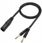  Qianrenon Xls sztereó elosztó dupla Ts 1/4 hüvelyes csatlakozóval, fekete, 1 m (B0B61LB6X9)