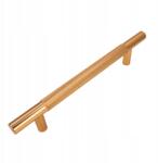 B&B Bútorfogantyú bordázott korlát 128 mm arany Szekrény fém fogantyú (U109 L128 ZL)