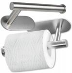  Öntapadós papírtartó WC-hez, ezüst színű akasztó fúrás nélkül, Loft stílus (7509988991957)