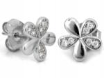 Lovrin Exkluzív 925-ös ezüst fülbevaló virág mintával, cirkónia kövekkel, 1, 28g, stekkeres