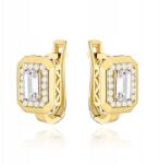 Lovrin Arany fülbevaló 585-ös karátos, angol kapcsos, négyzet alakú kővel és markiz cirkóniákkal (58748724)