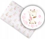 Ankras Pamut Lepedő Kiságyba 160x80 Mintás! (PRZEŚCIERADŁO BAW. 160/80 ŻYRAFKI RÓŻOWE)