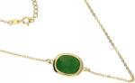 Lovrin Ezüstözött, aranyozott 925-ös nyaklánc zöld jadeittel, 3, 69g, divatos mintával (Lovrin 51625)