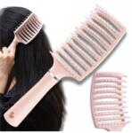 EdiBazzar Rózsaszín hajkefe minden hajtípushoz, rugalmas, lapos, kibontó (Szczotka do włosów elastyczna płaska)