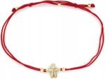 Lovrin Arany karkötő 585 piros zsinóron, tökéletes ajándék ötlet, 14 karátos