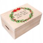 Creative Deco Személyre szabott karácsonyi doboz ajándék kívánságokkal Karácsonyra 30x20 (JANCDSD130CUSTOMXMASWREATHFBM)