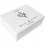 Creative Deco Gravírozott doboz elsőáldozásra, bérmálkozásra ajándékba, emlékbe, borítékoknak 40x30 (JANCDSD140BCUSTOMCOMCONFFLOWERMINFBM-W)