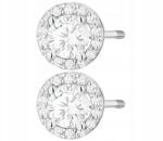 ZŁOCISTO Fehér Arany Fülbevaló Csavaros Rögzítéssel, Gyémántokkal És Fehér Zafírral, 585 Arany (DLA DZIEWCZYNY NARZECZONEJ)