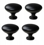 B&B 4 db kerek fém bútorfogantyú fekete szekrényajtókhoz fiókokhoz bútorokhoz (Z4 G103 CZ)